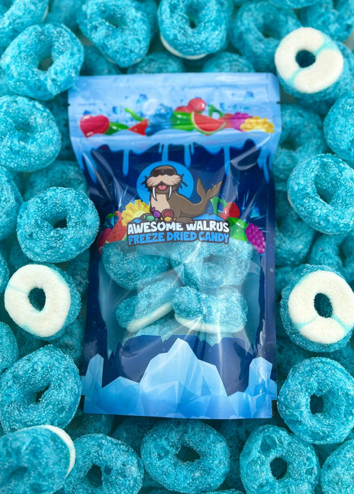 Blue Raspberry Rings Freeze Dried