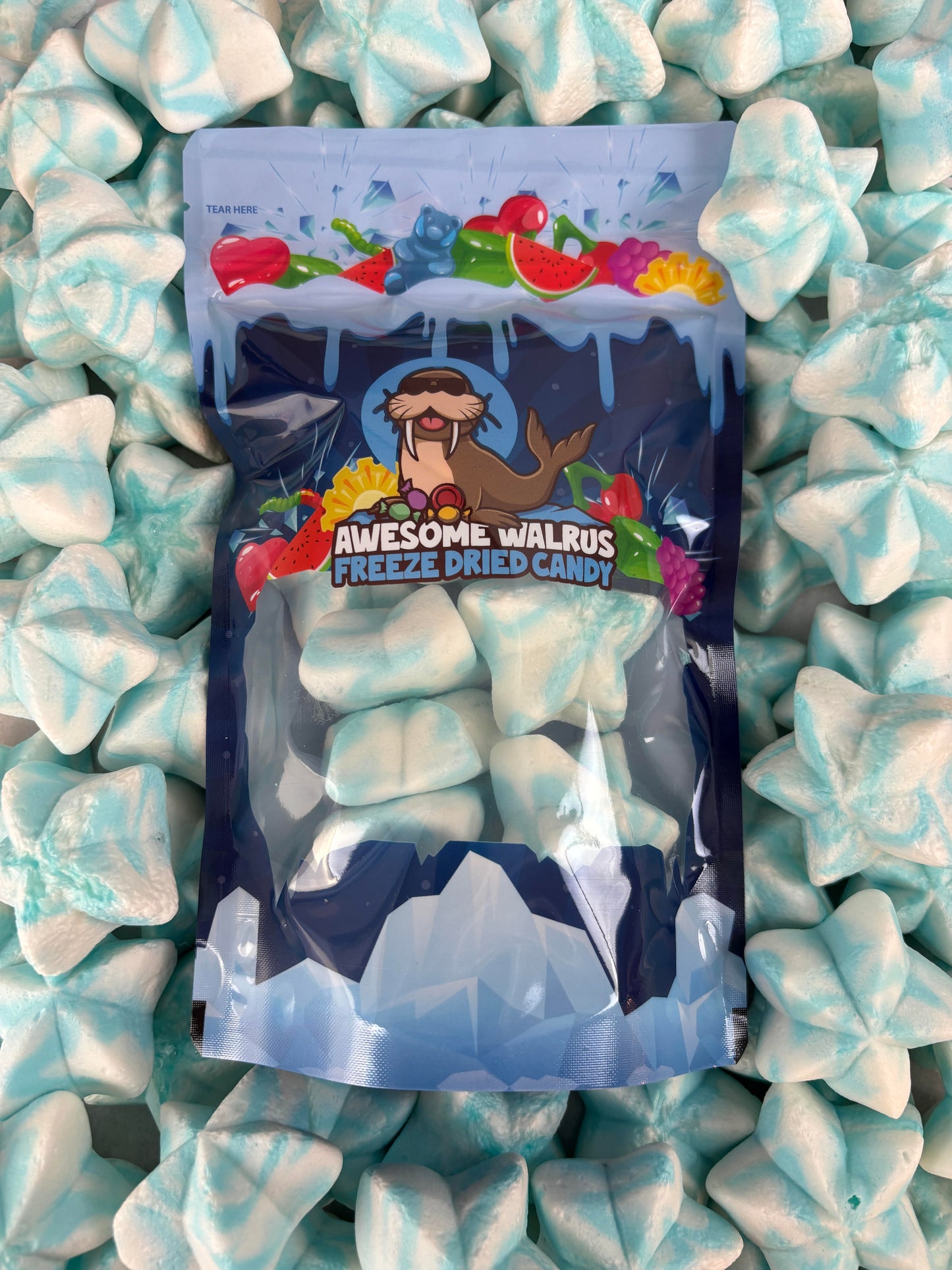 Blue Raspberry Stars Freeze Dried
