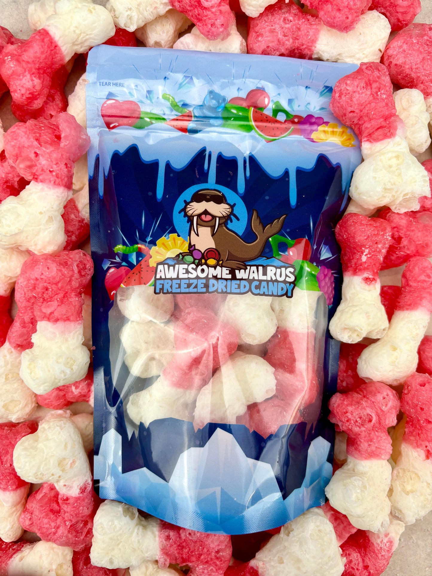 Strawberry Gummy Bones Freeze Dried